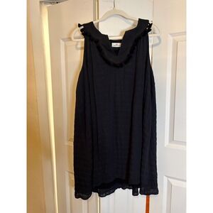 Vineyard Vines Black Sleeveless Dress with Pom Trim – Size L – Style 2Q010599
